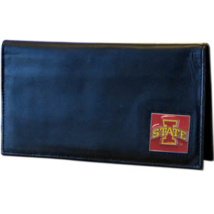 Iowa St. Cyclones Deluxe Leather Checkbook Cover