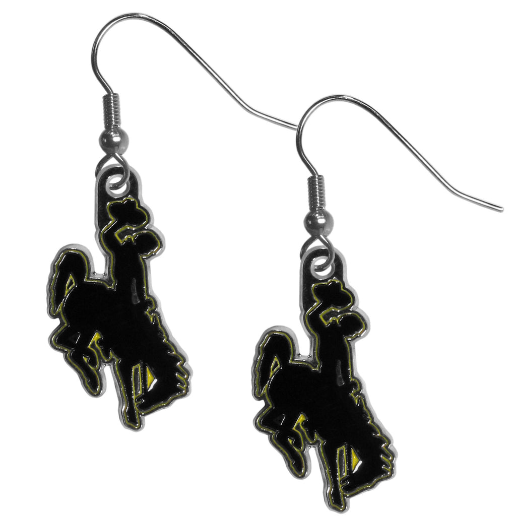 Wyoming Cowboys Chrome Dangle Earrings