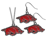 Arkansas Razorbacks Dangle Earrings and Chain Necklace Set