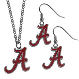 Alabama Crimson Tide Dangle Earrings and Chain Necklace Set