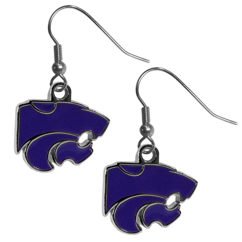 Kansas St. Wildcats Dangle Earrings - Chrome