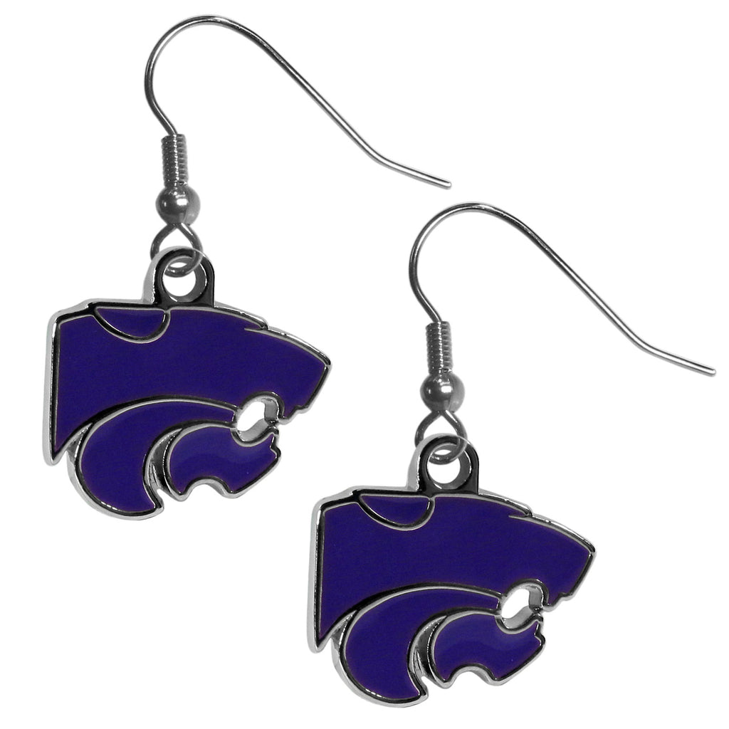 Kansas State Wildcats Chrome Dangle Earrings