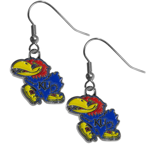 Kansas Jayhawks Dangle Earrings - Chrome