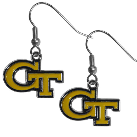 Georgia Tech Yellow Jackets Dangle Earrings - Chrome