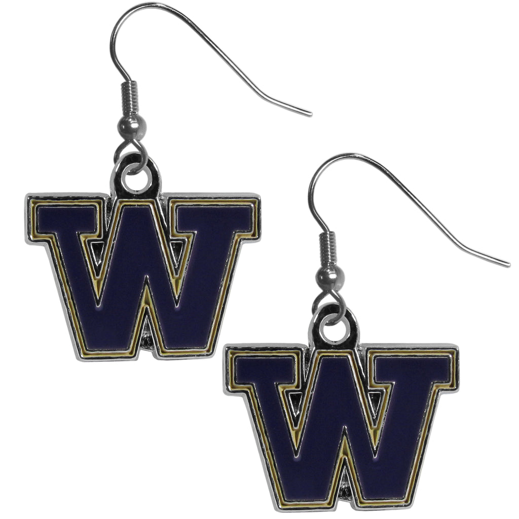 Washington Huskies   Chrome Dangle Earrings 