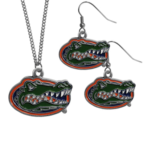 Florida Gators Dangle Earrings and Chain Necklace Set