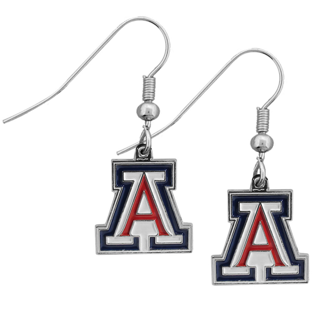 Arizona Wildcats   Chrome Dangle Earrings 