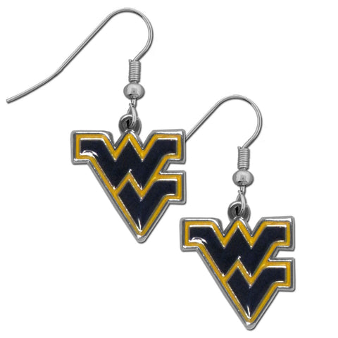 West Virginia Mountaineers Chrome Dangle Earrings