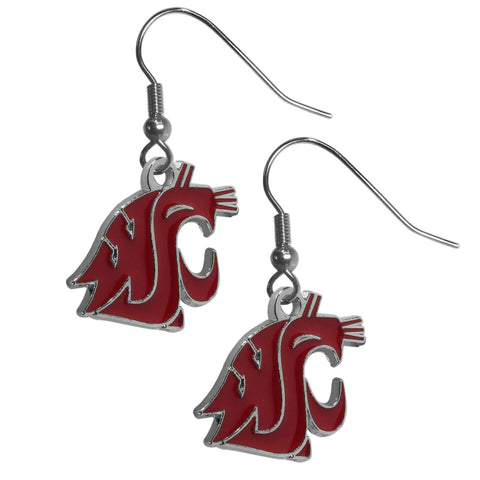 Washington State Cougars Chrome Dangle Earrings