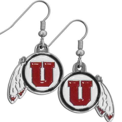 Utah Utes   Chrome Dangle Earrings 