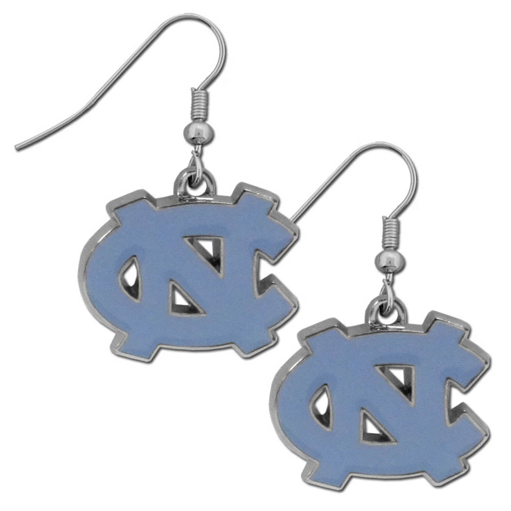 North Carolina Tar Heels   Chrome Dangle Earrings 