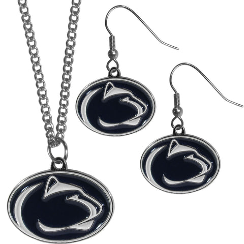 Penn St. Nittany Lions Dangle Earrings and Chain Necklace Set