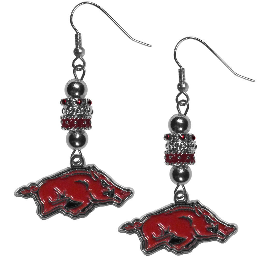 Arkansas Razorbacks Euro Bead Earrings