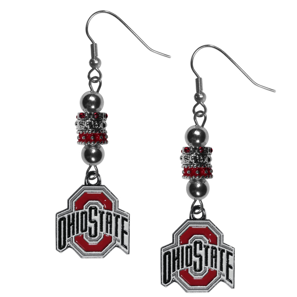 Ohio State Buckeyes   Euro Bead Earrings 