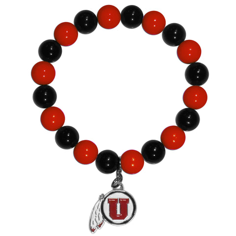 Utah Utes Fan Bead Bracelet
