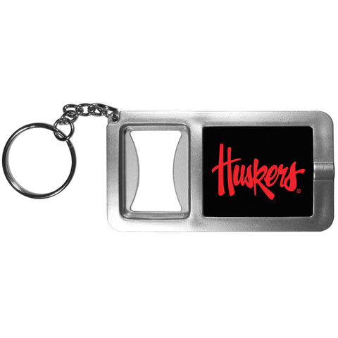 Nebraska Cornhuskers Flashlight Key Chain with Bottle Opener