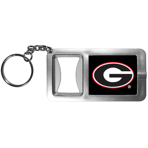 Georgia Bulldogs Flashlight Key Chain with Bottle Opener