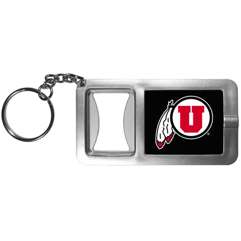 Utah Utes Flashlight Key Chain with Bottle Opener