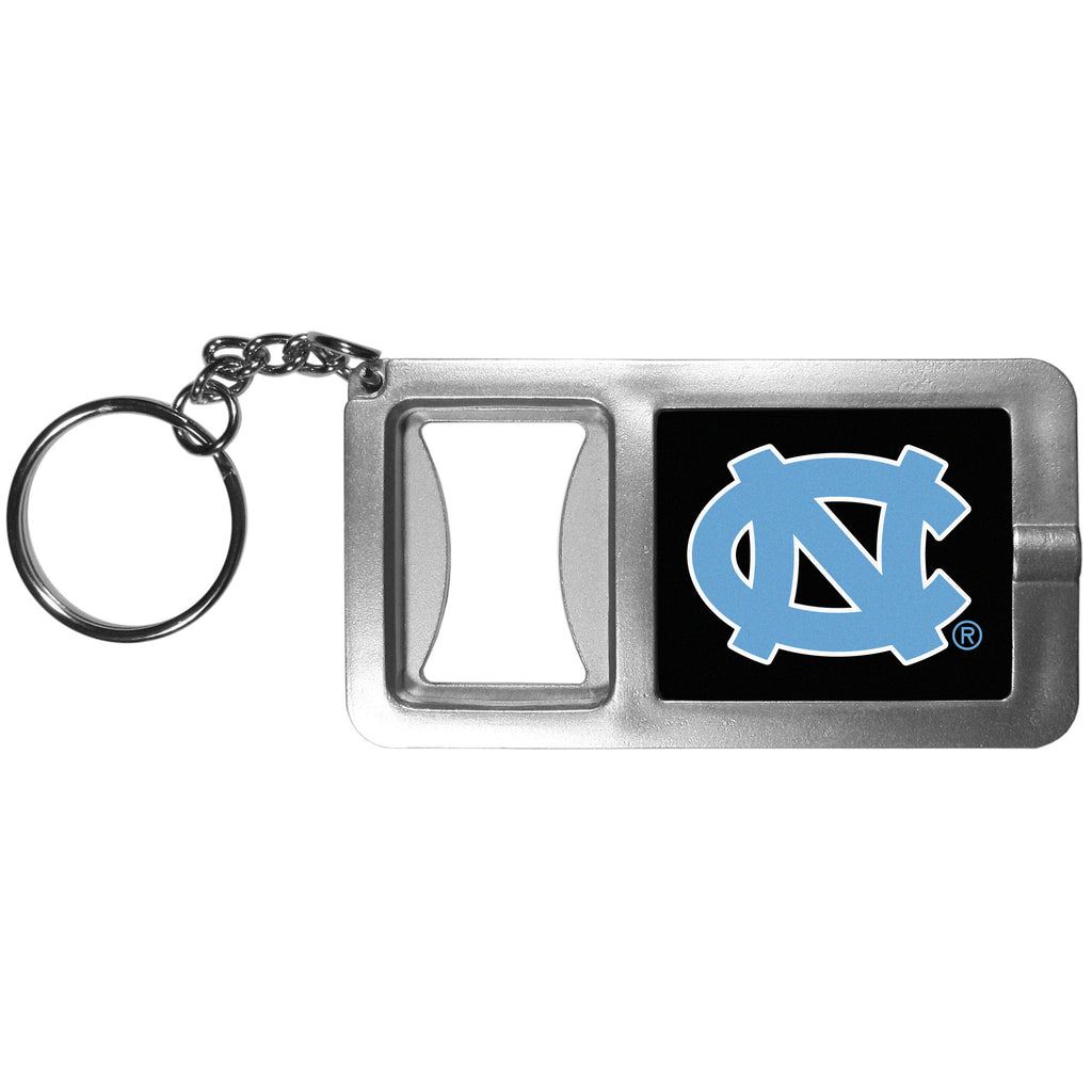 N. Carolina Tar Heels Flashlight Key Chain with Bottle Opener