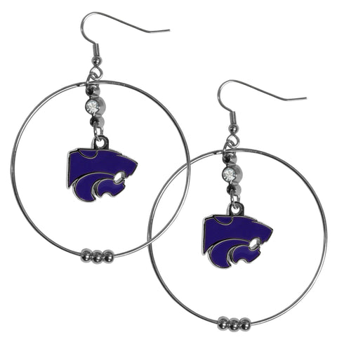 Kansas St. Wildcats 2 Inch Hoop Earrings