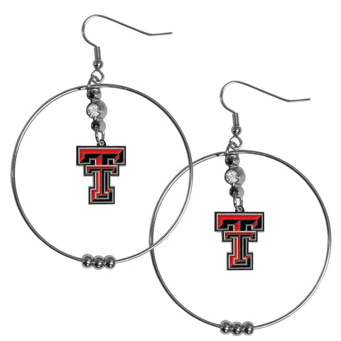 Texas Tech Red Raiders   2 Inch Hoop Earrings 