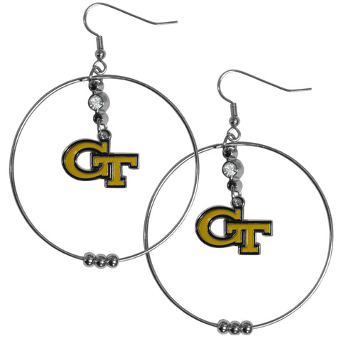 Georgia Tech Yellow Jackets 2 Inch Hoop Earrings