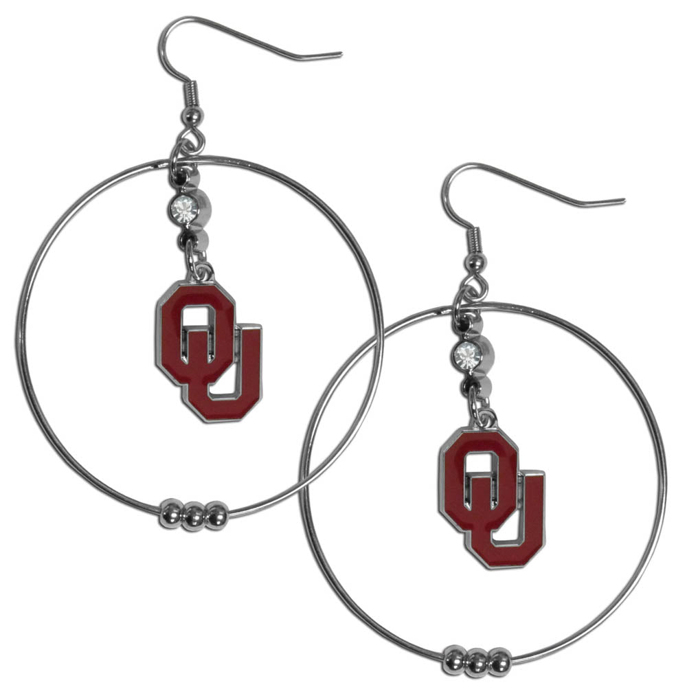 Oklahoma Sooners 2 Inch Hoop Earrings