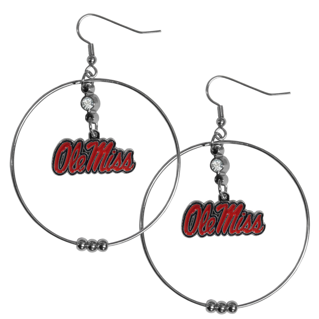 Ole Miss Rebels   2 Inch Hoop Earrings 
