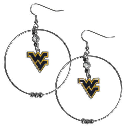 W. Virginia Mountaineers 2 Inch Hoop Earrings