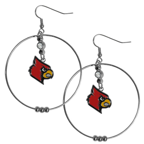 Louisville Cardinals 2 Inch Hoop Earrings