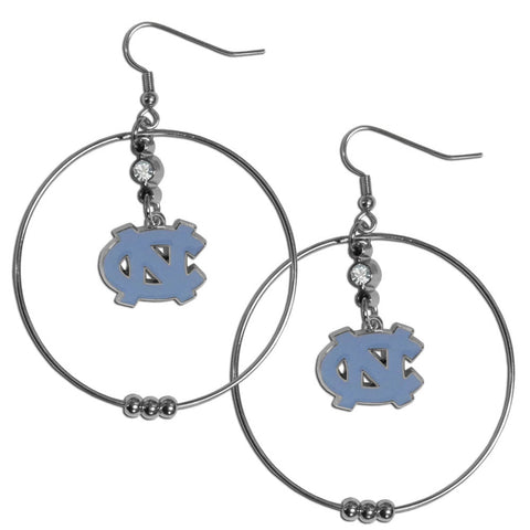 North Carolina Tar Heels   2 Inch Hoop Earrings 