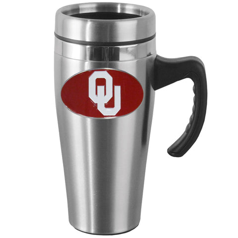 Oklahoma Sooners Steel Travel Mug w/Handle