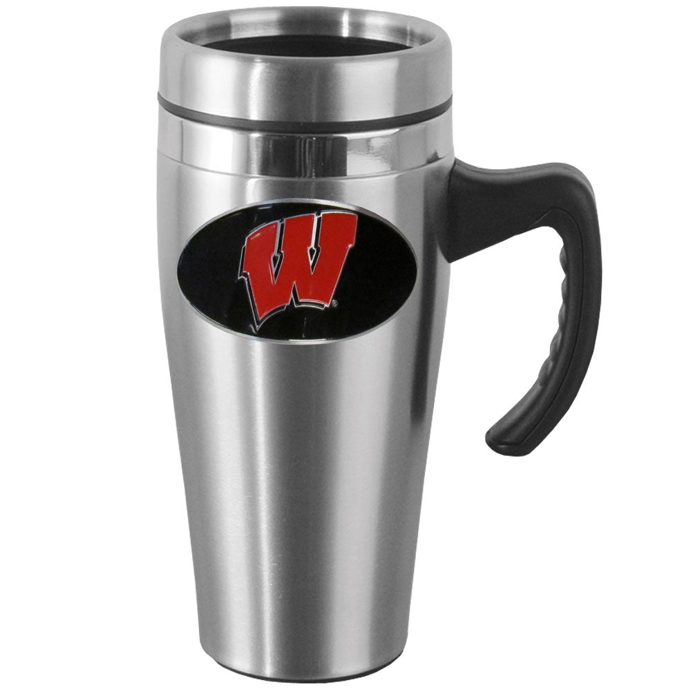 Wisconsin Badgers Steel Travel Mug