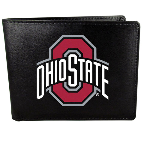 Ohio State Buckeyes   Leather Bi fold Wallet Large Logo 
