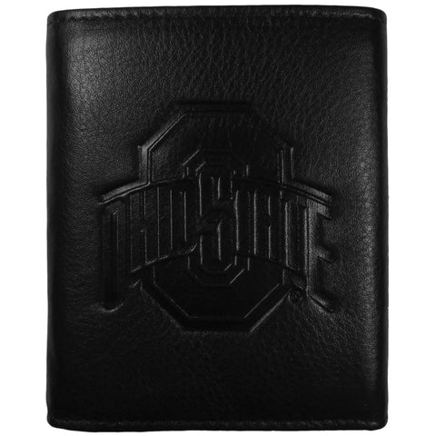 Ohio St. Buckeyes Embossed Leather Trifold Wallet