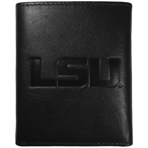 LSU Tigers Embossed Leather Trifold Wallet