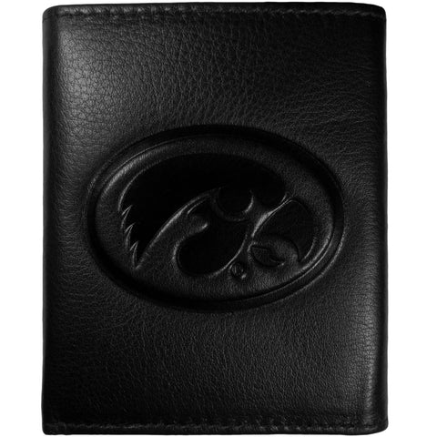 Iowa Hawkeyes Embossed Leather Trifold Wallet