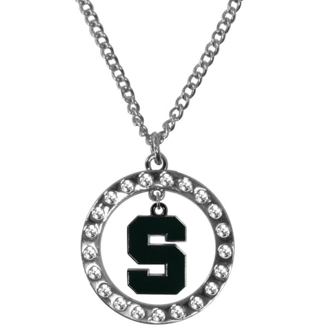 Michigan St. Spartans Rhinestone Hoop Necklaces