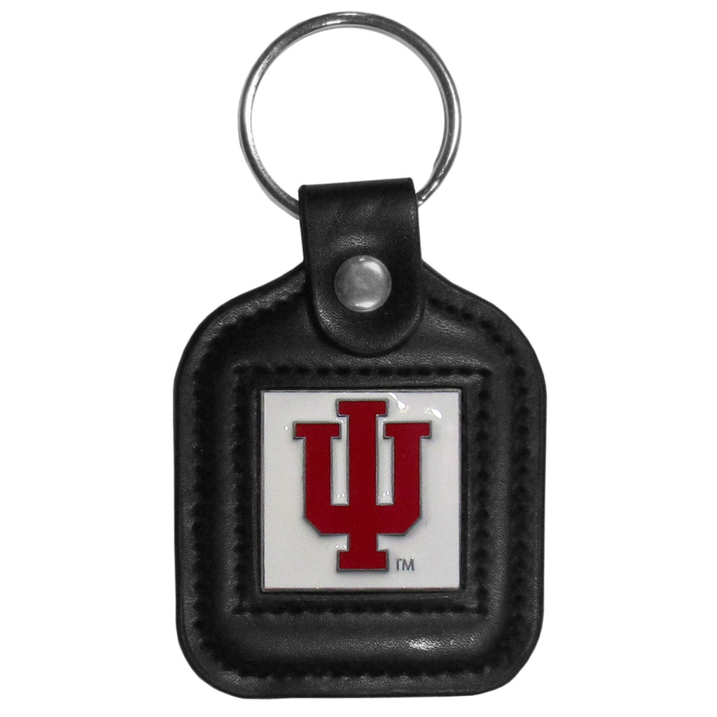 Indiana Hoosiers Square Leather Key Chain