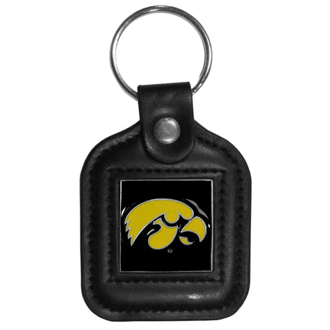 Iowa Hawkeyes Square Leather Key Chain