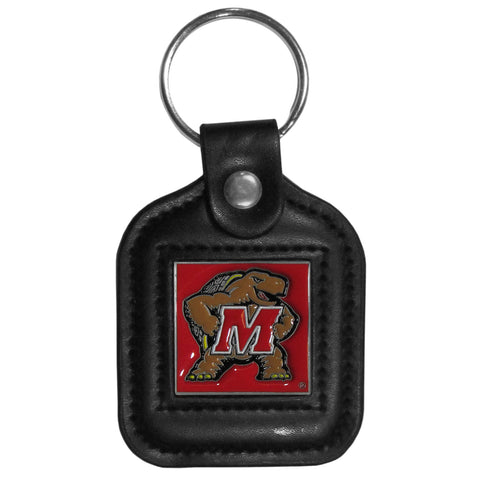 Maryland Terrapins Square Leather Key Chain