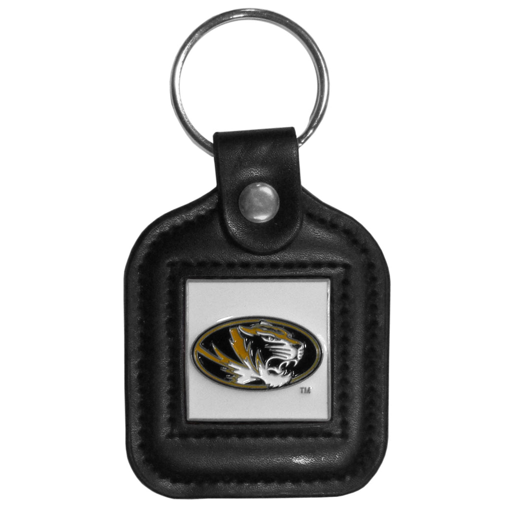 Missouri Tigers Square Leather Key Chain