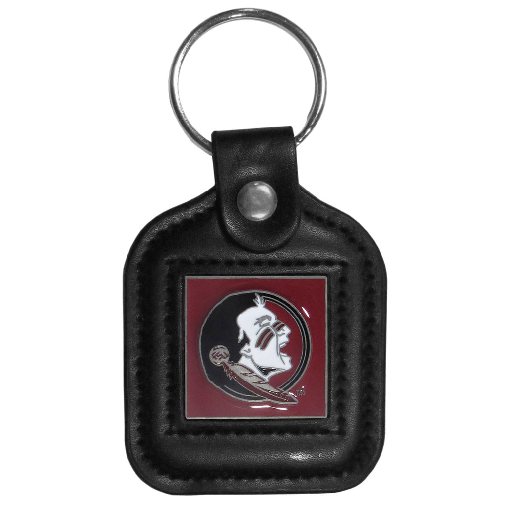 Florida St. Seminoles Square Leather Key Chain