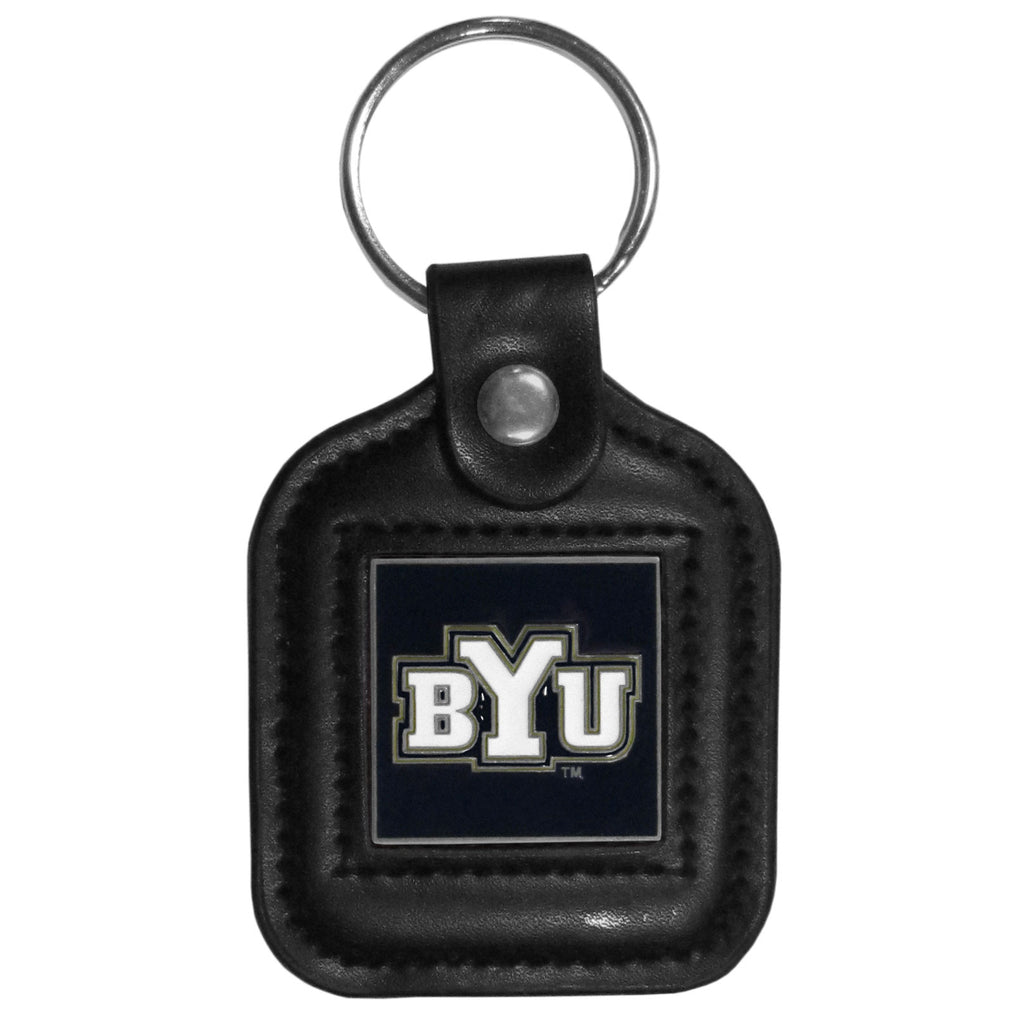 BYU Cougars Square Leather Key Chain