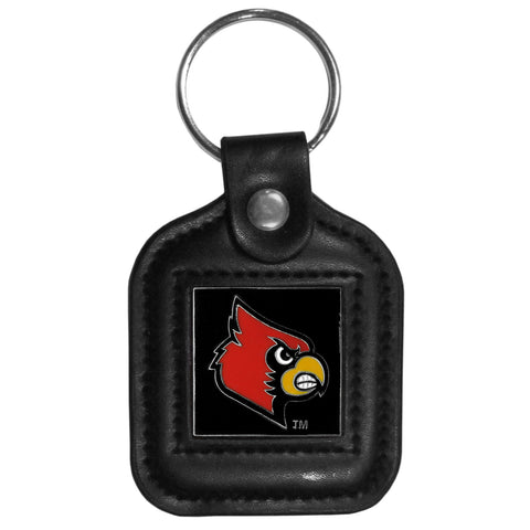 Louisville Cardinals Square Leather Key Chain