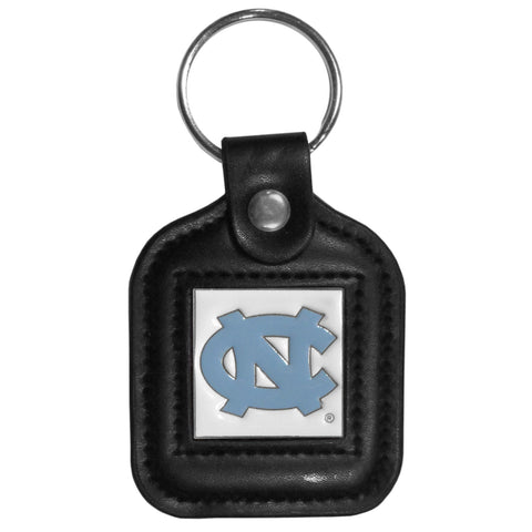 N. Carolina Tar Heels Square Leather Key Chain
