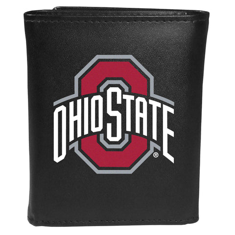 Ohio State Buckeyes   Leather Tri fold Wallet Large Logo 