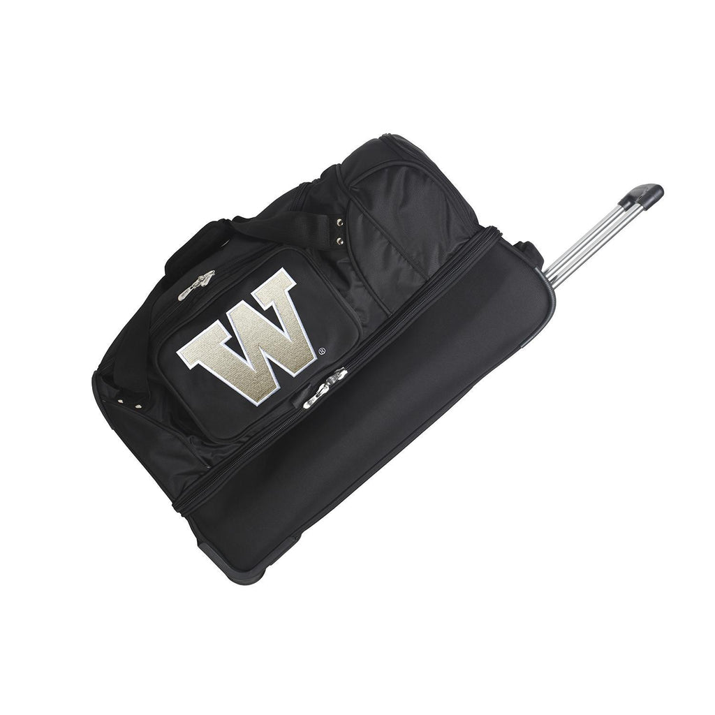 Washington Huskies 27in Wheeled Duffel Nylon bag-BLACK