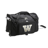 Washington Huskies 22in Wheeled Duffel Nylon Bag-BLACK