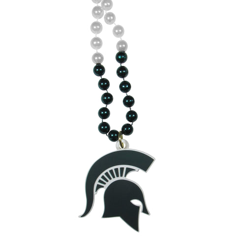 Michigan St. Spartans Mardi Gras Bead Necklace